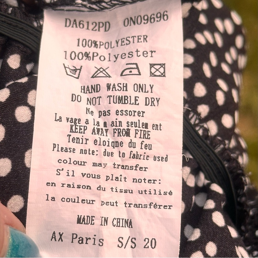 AX Paris Black Polka Dot Wrap Frill Mini Dress - Picture 16 of 16